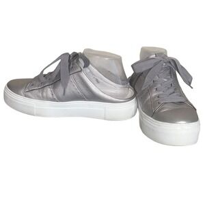 Kennel Schmenger Big Slip-On Metallic Silver Leather LaceUp Platform Sneaker 8.5